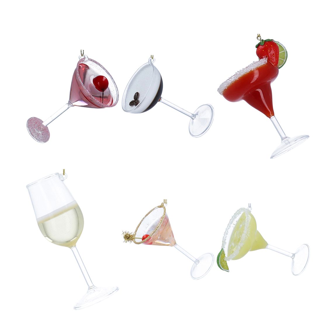 Novelty Drinks Baubles, Set Of 6 main product photo