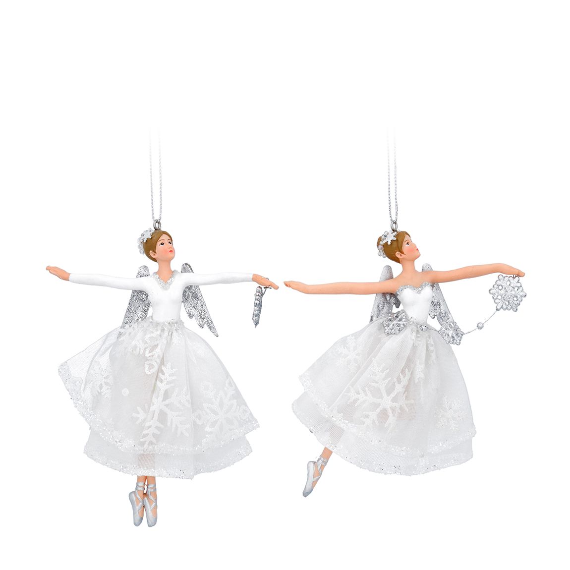 White/Silver Dancing Fairy Dec, Set Of 4 main product photo