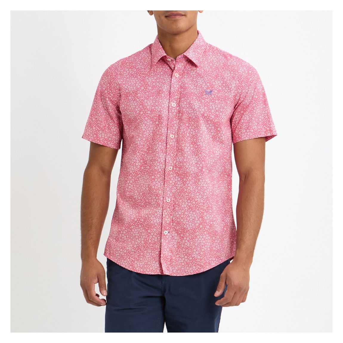 Pink Ditsy Cotton Print Shirt main product photo