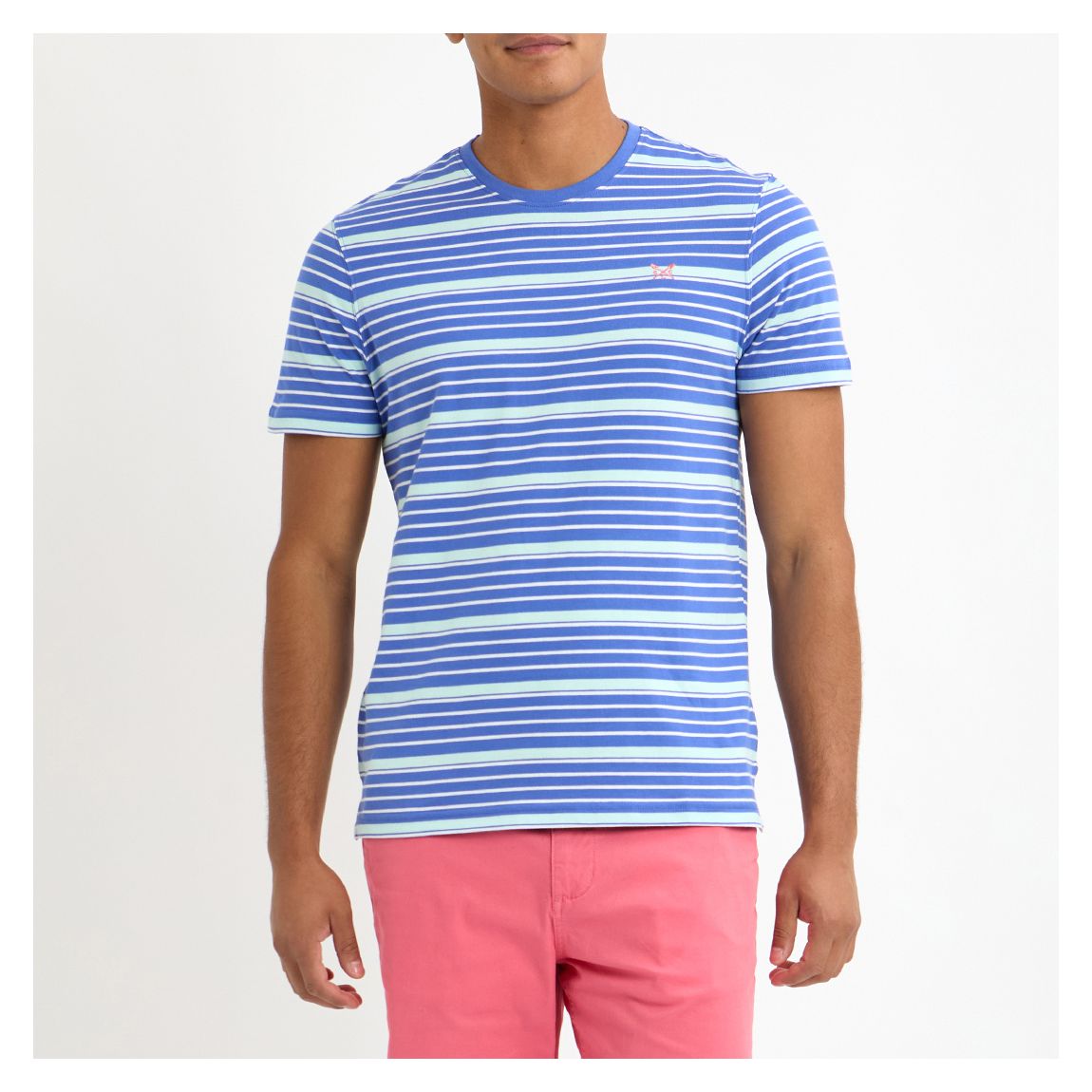 Blue Multi Stripe Cotton T-Shirt main product photo