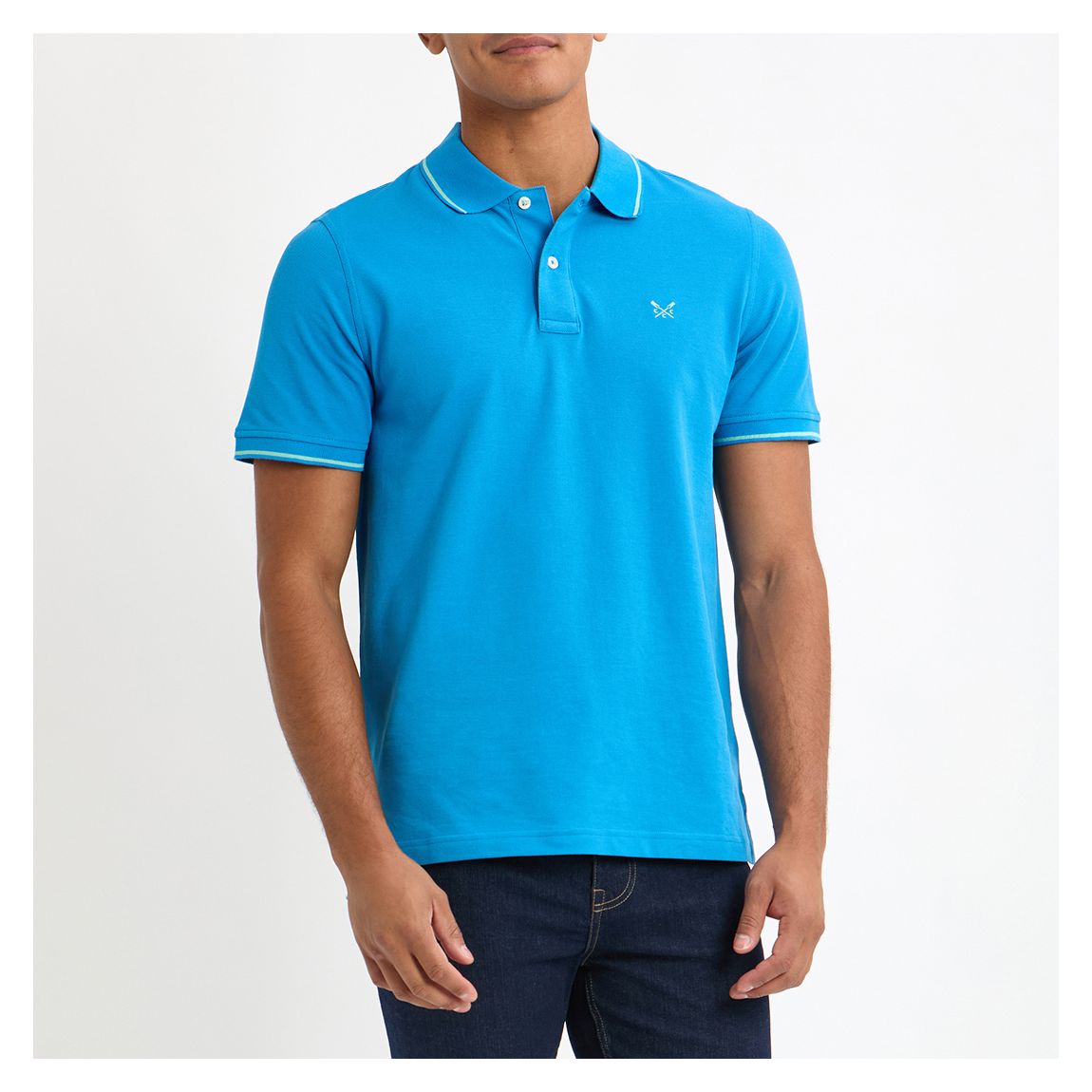 Blue Tipped Cotton Polo Shirt main product photo