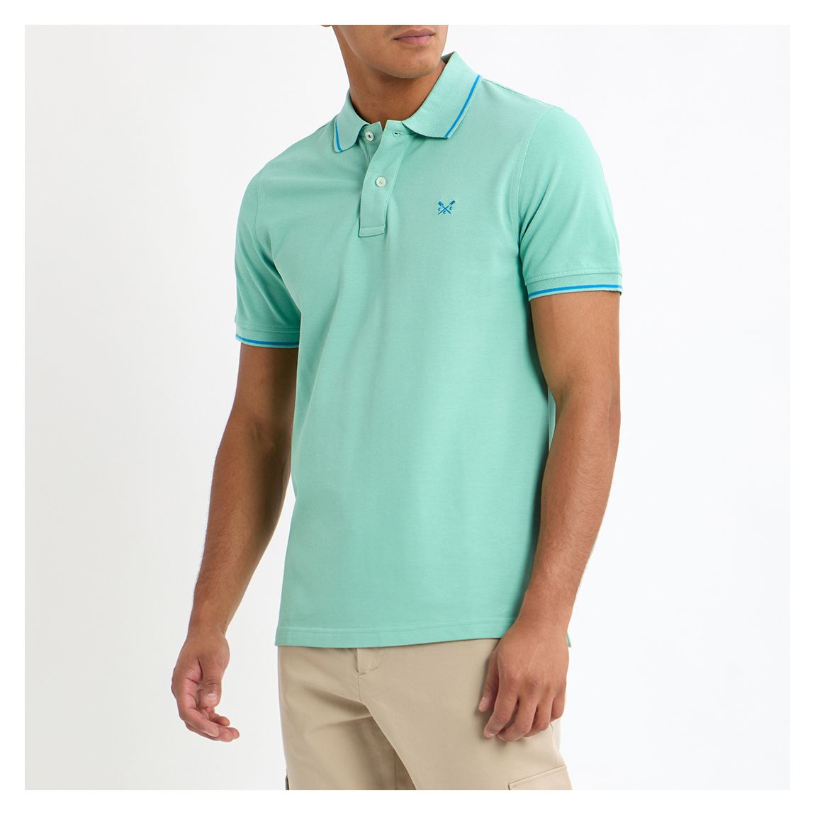 Mint Tipped Cotton Polo Shirt main product photo