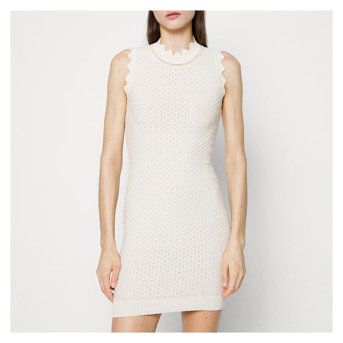 Ecru High Neck Mini Dress main product photo