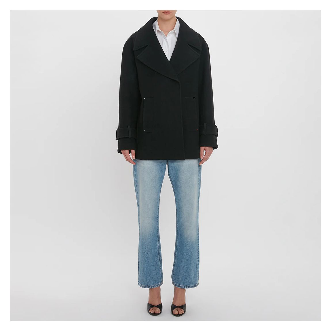 Black Oversized Pea Coat main product photo