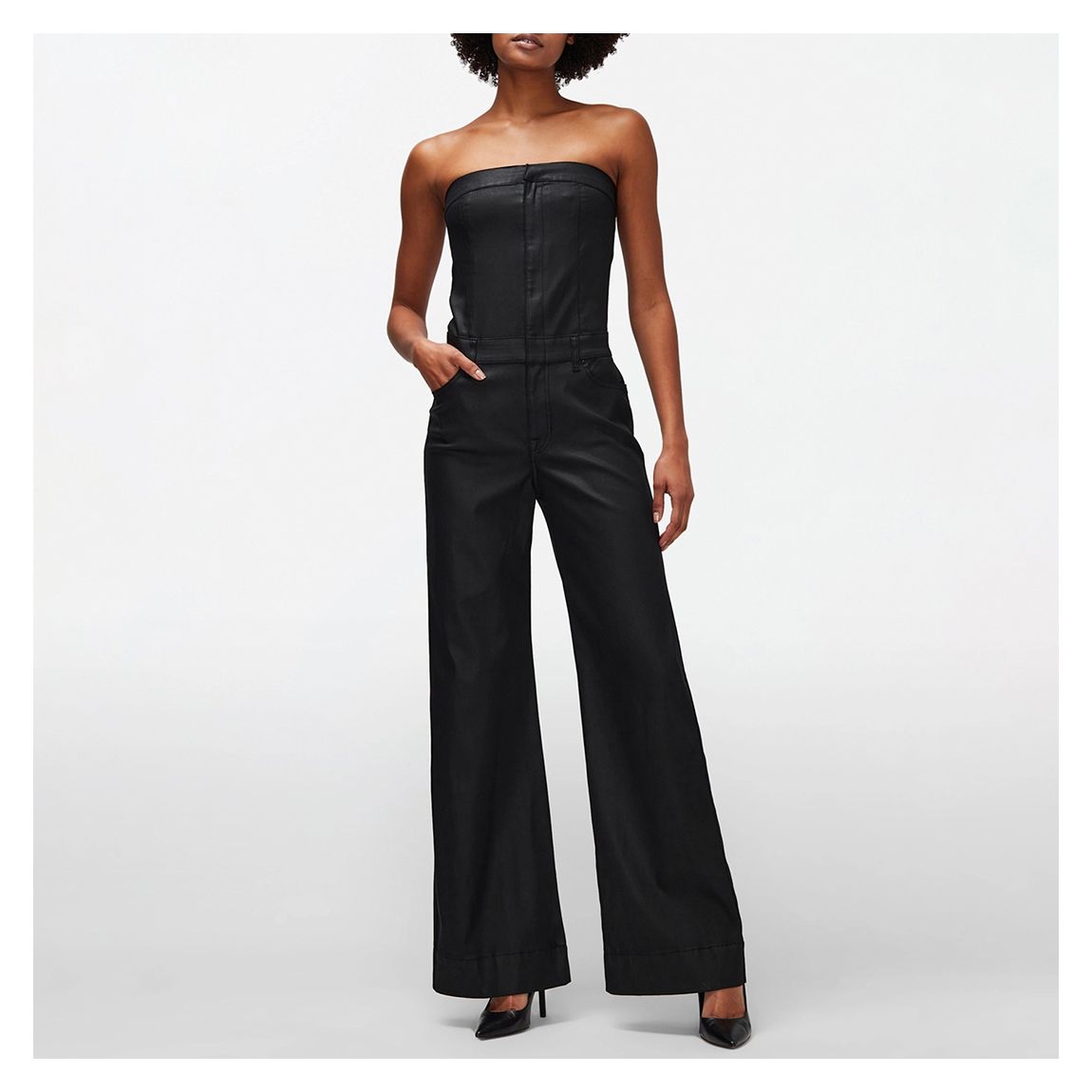 Black Bustier Wide Leg Jumpsuit main product photo