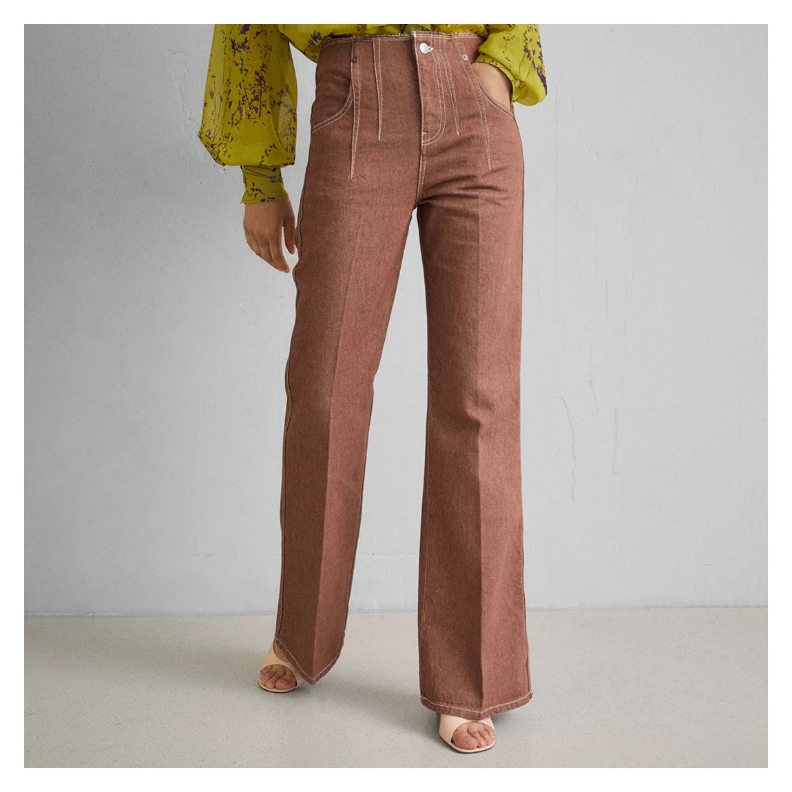 Brown Patch Pocket Flare Jean main product photo