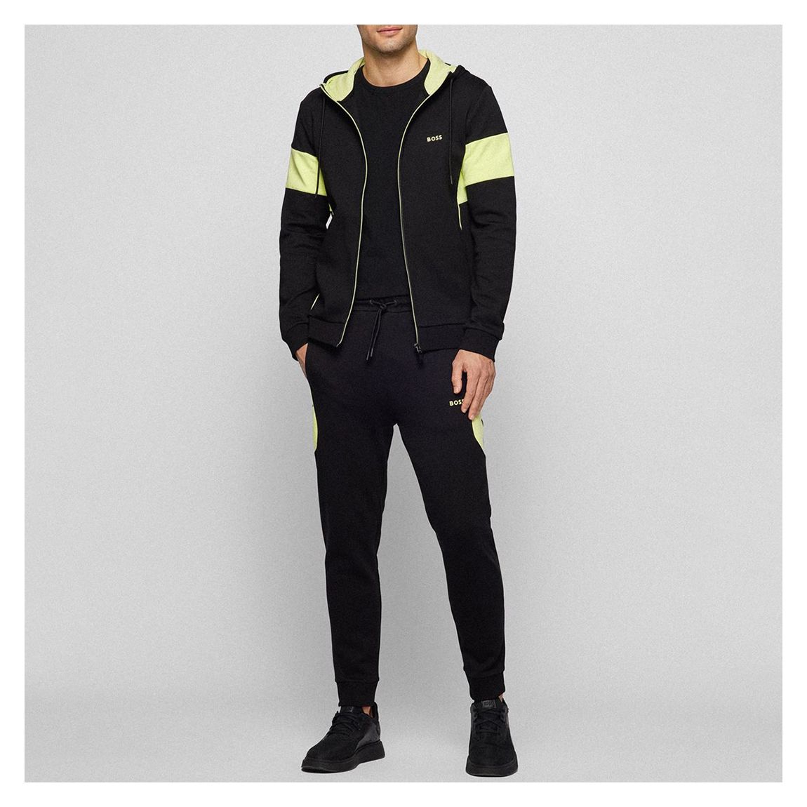 Black Cotton Blend Tracksuit Set main product photo