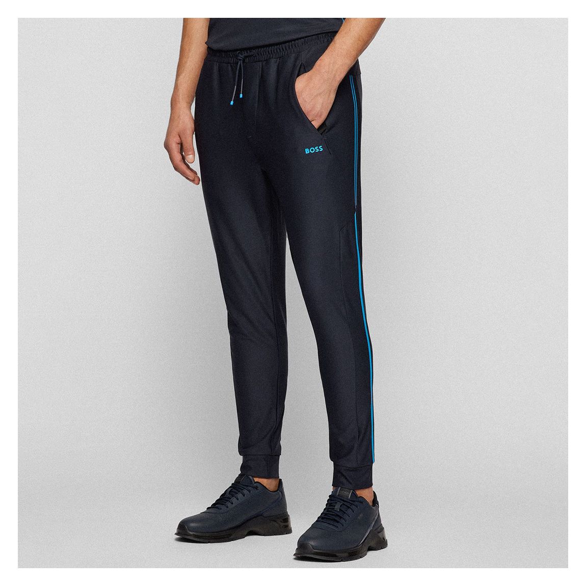 Navy Hicon Contrast Trim Joggers main product photo