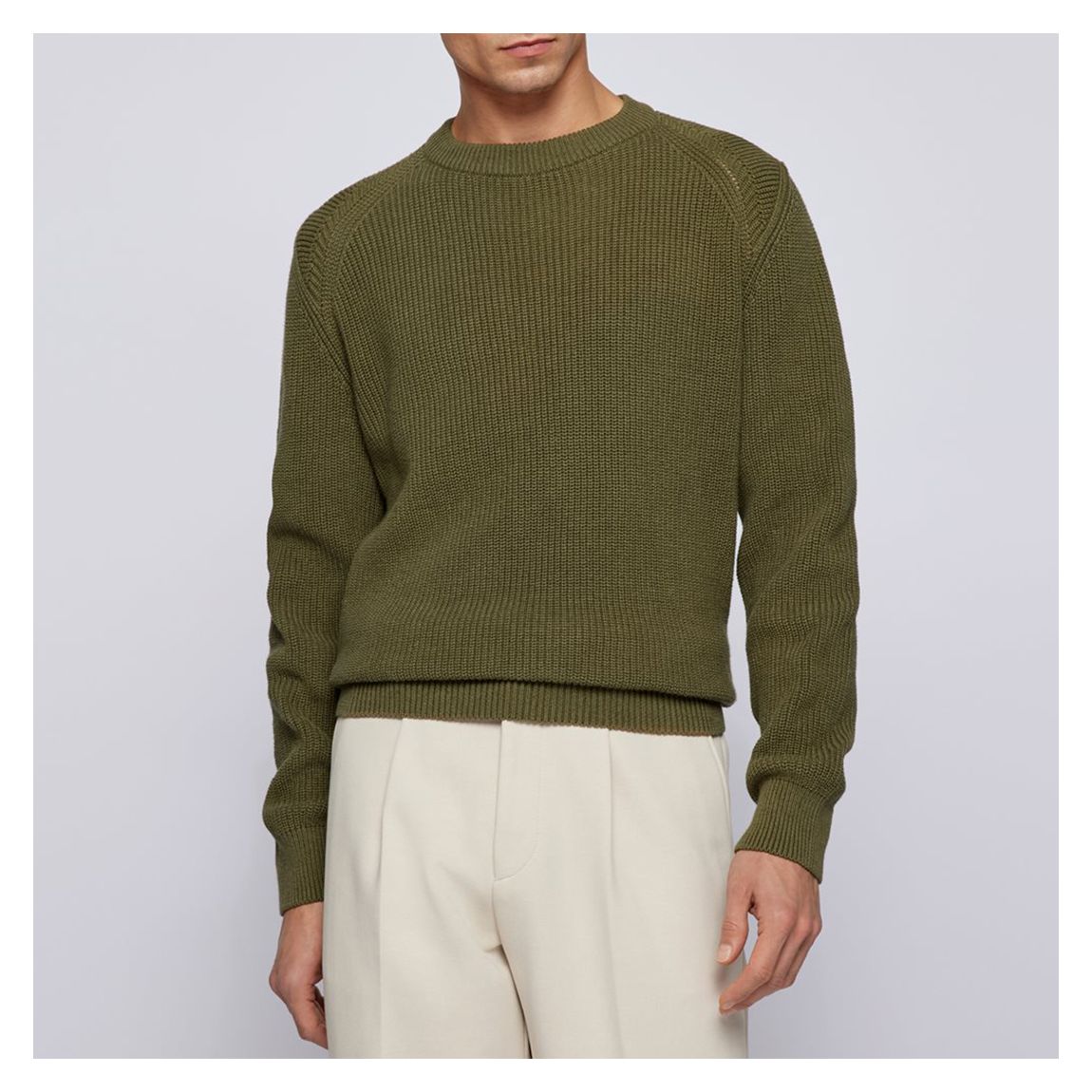 Khaki Everde Linen Blend Jumper main product photo