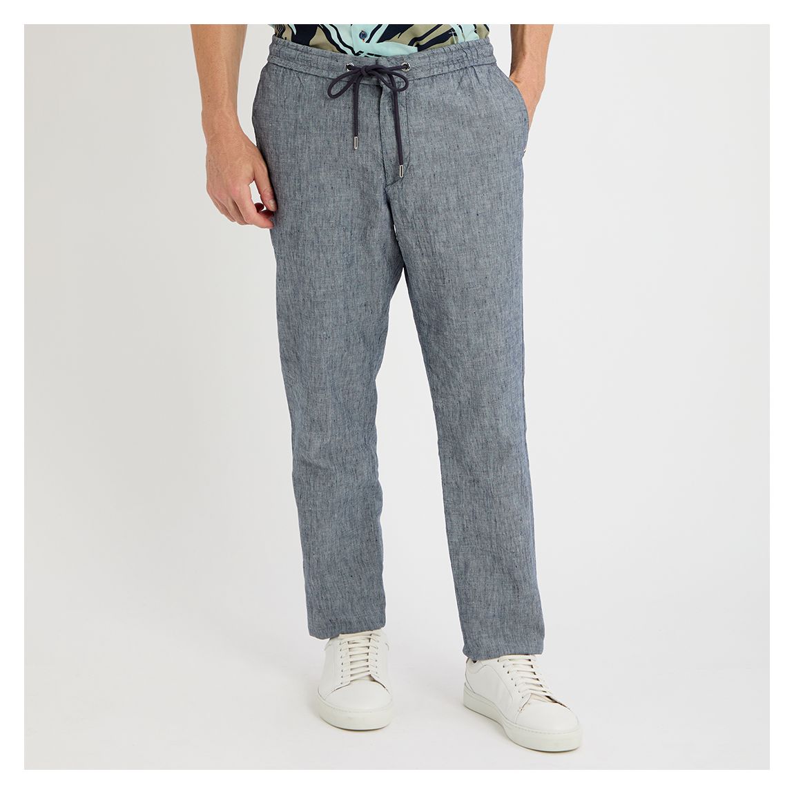 Grey Banks Drawstring Trousers main product photo