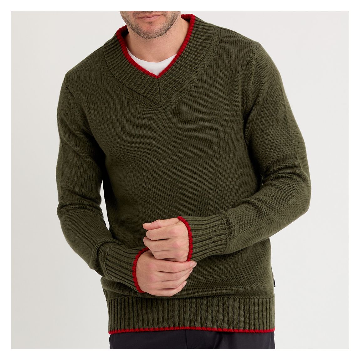 Green Marzio V-Neck Jumper main product photo