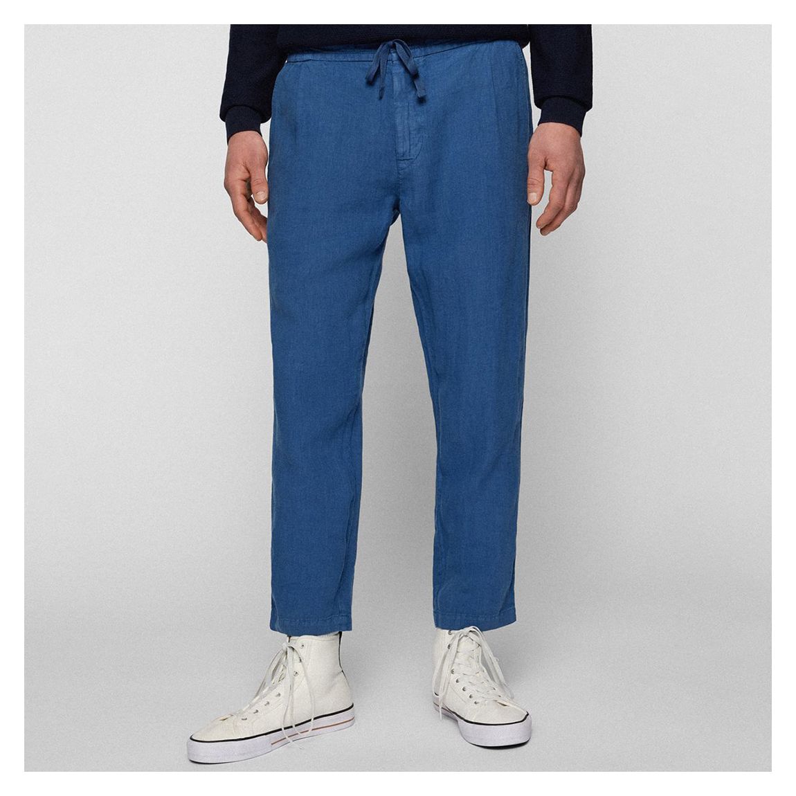 Blue Slose Linen Trousers main product photo