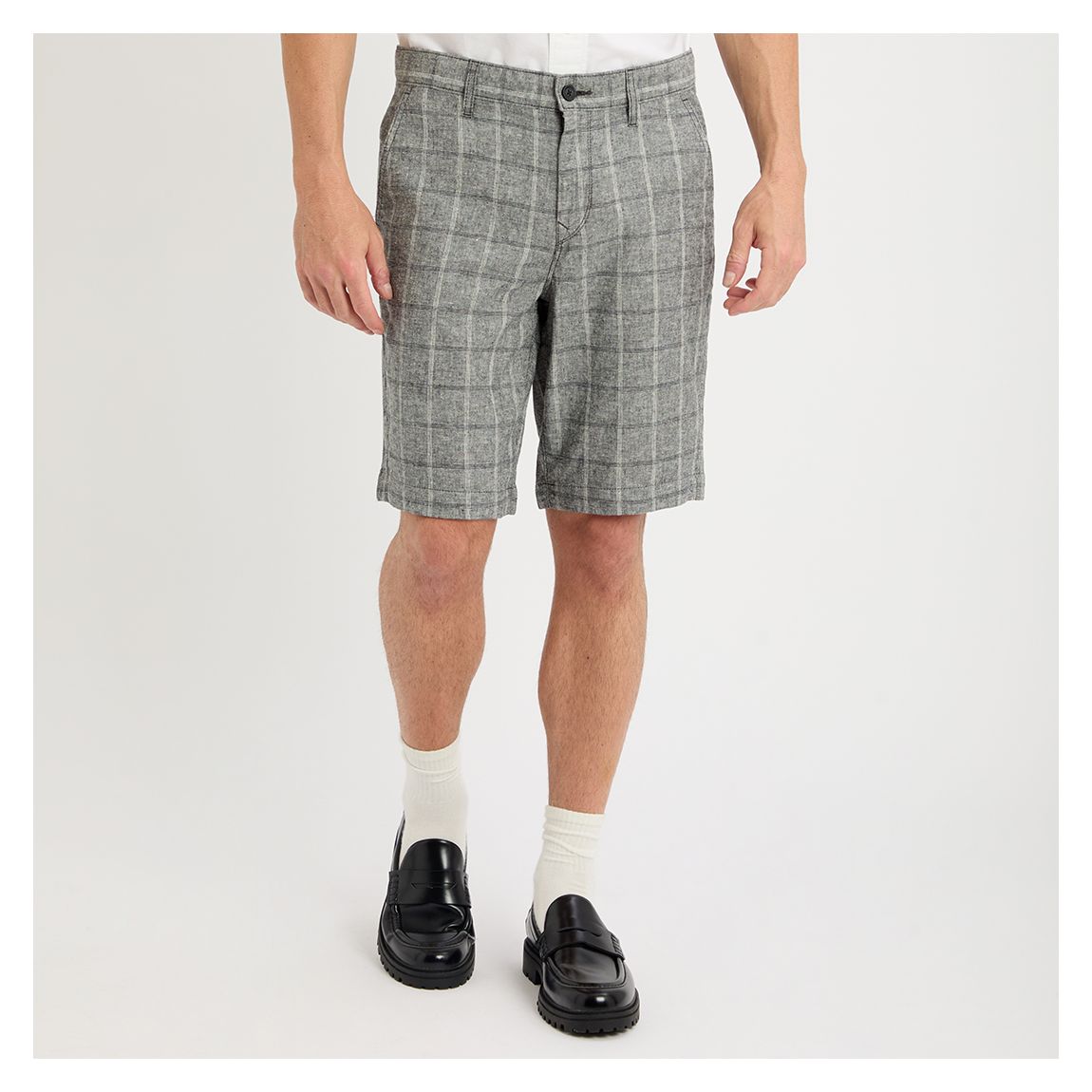 Grey Schino Check Shorts main product photo