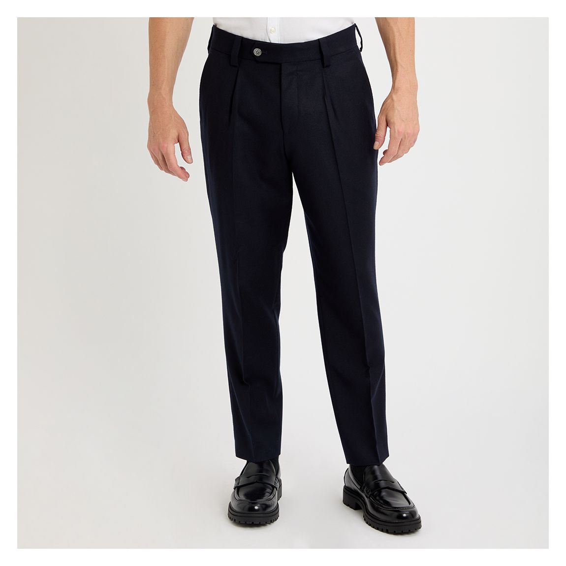 Navy Perin Pleated Trousers main product photo