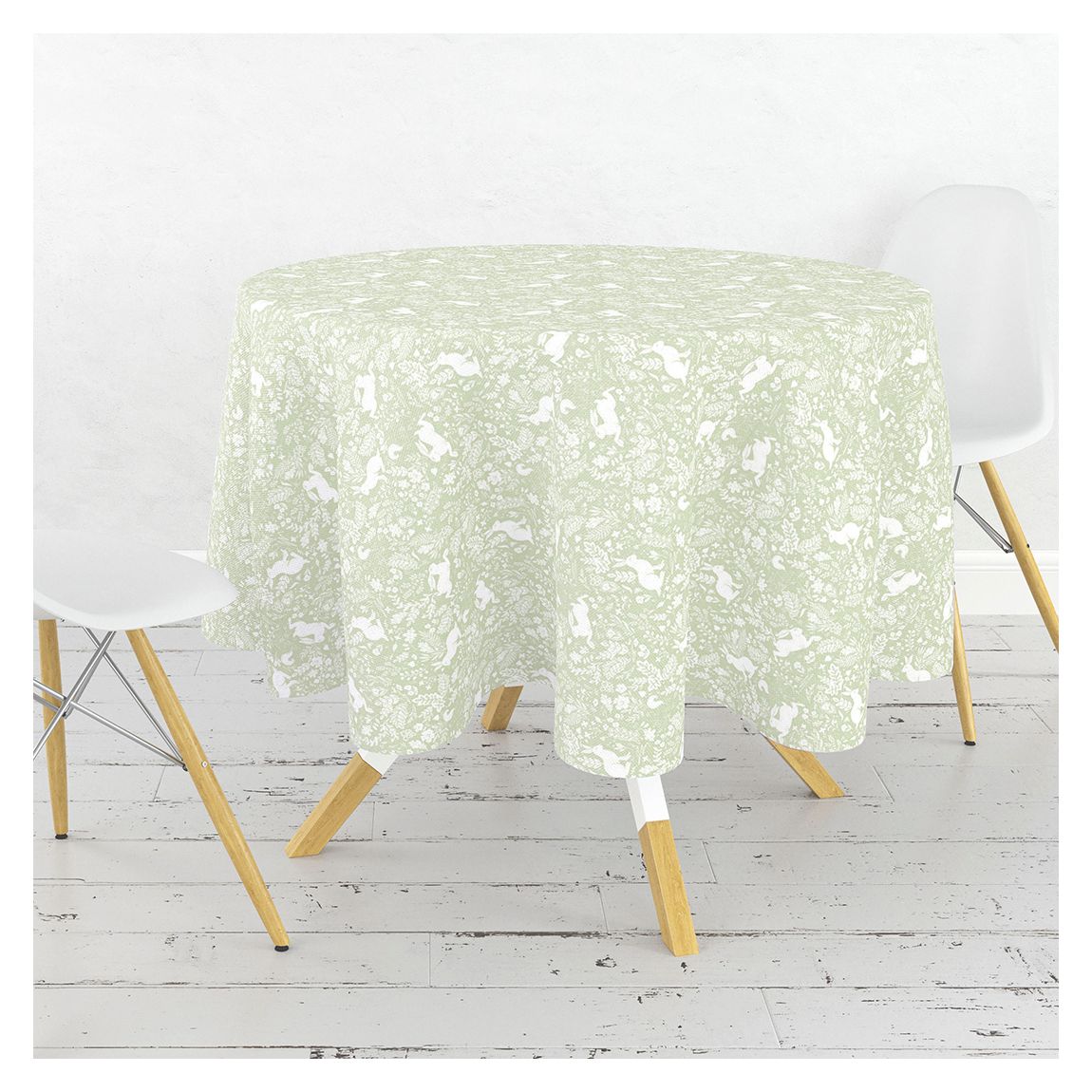 Forest Life Green Acrylic Round Tablecloth 132cm main product photo