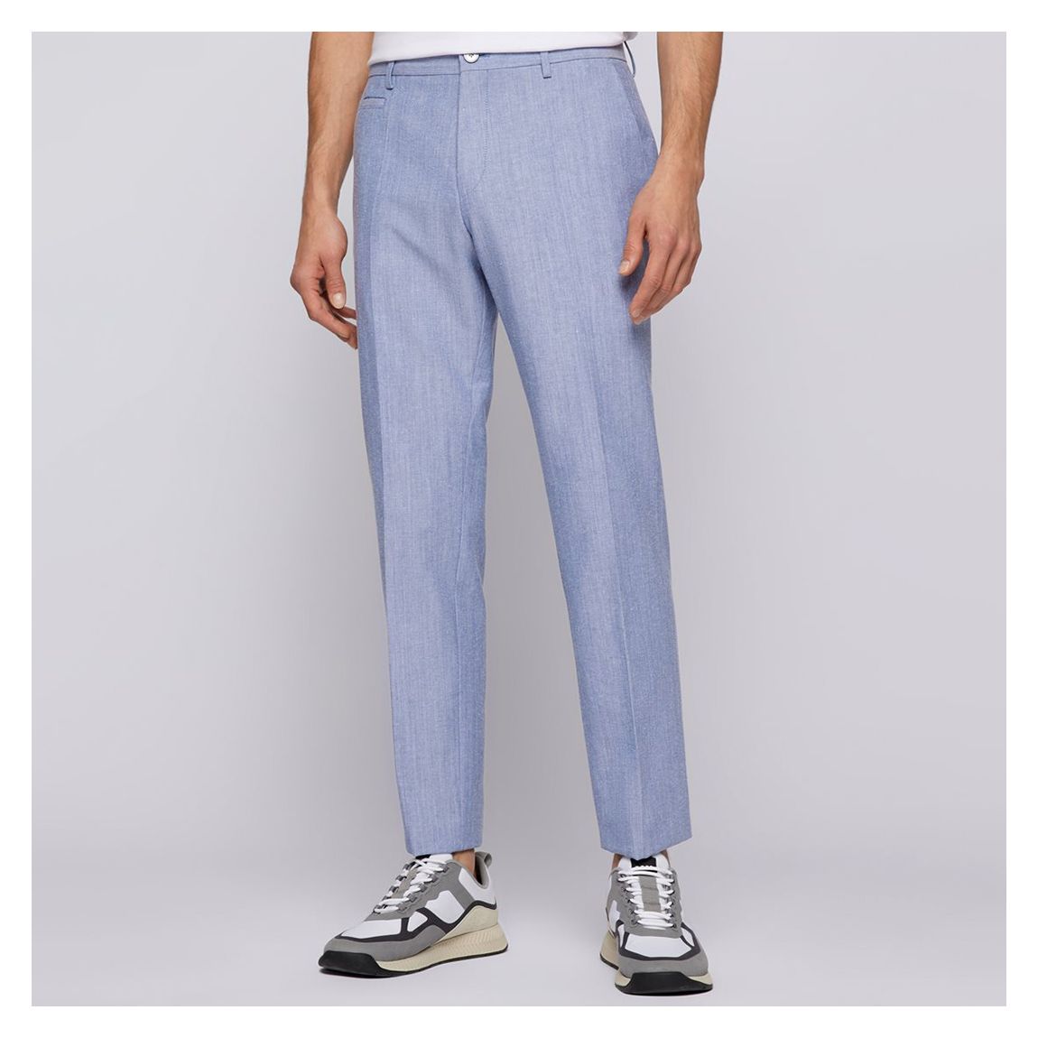 Pale Blue Genius Wool Blend Trousers main product photo