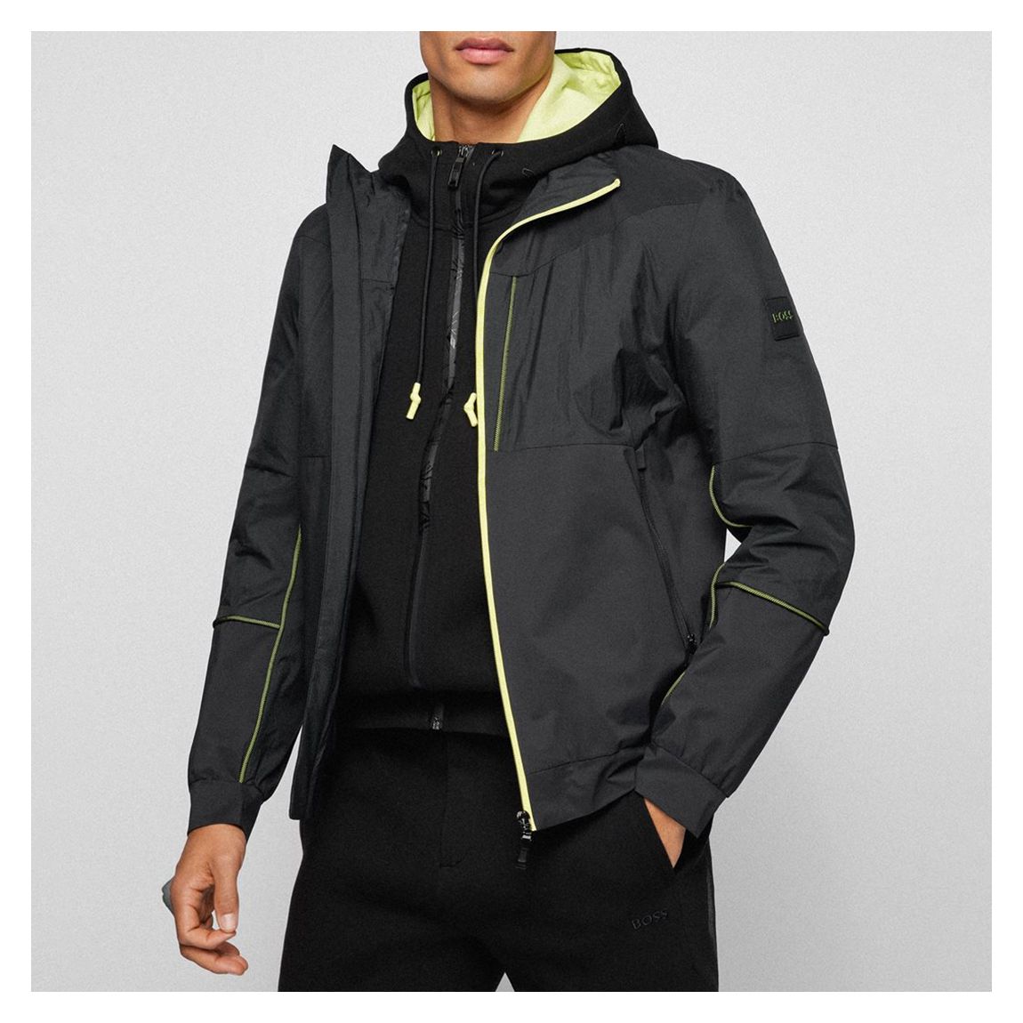 Black Amerigo Contrast Tipping Jacket main product photo