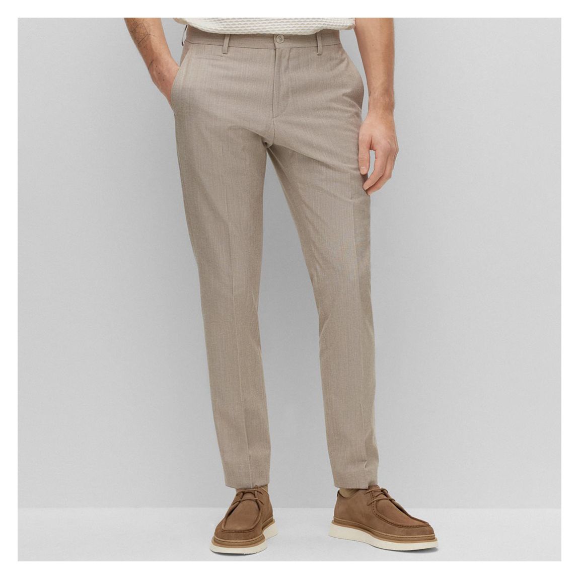 Beige Genius Wool Blend Trousers main product photo