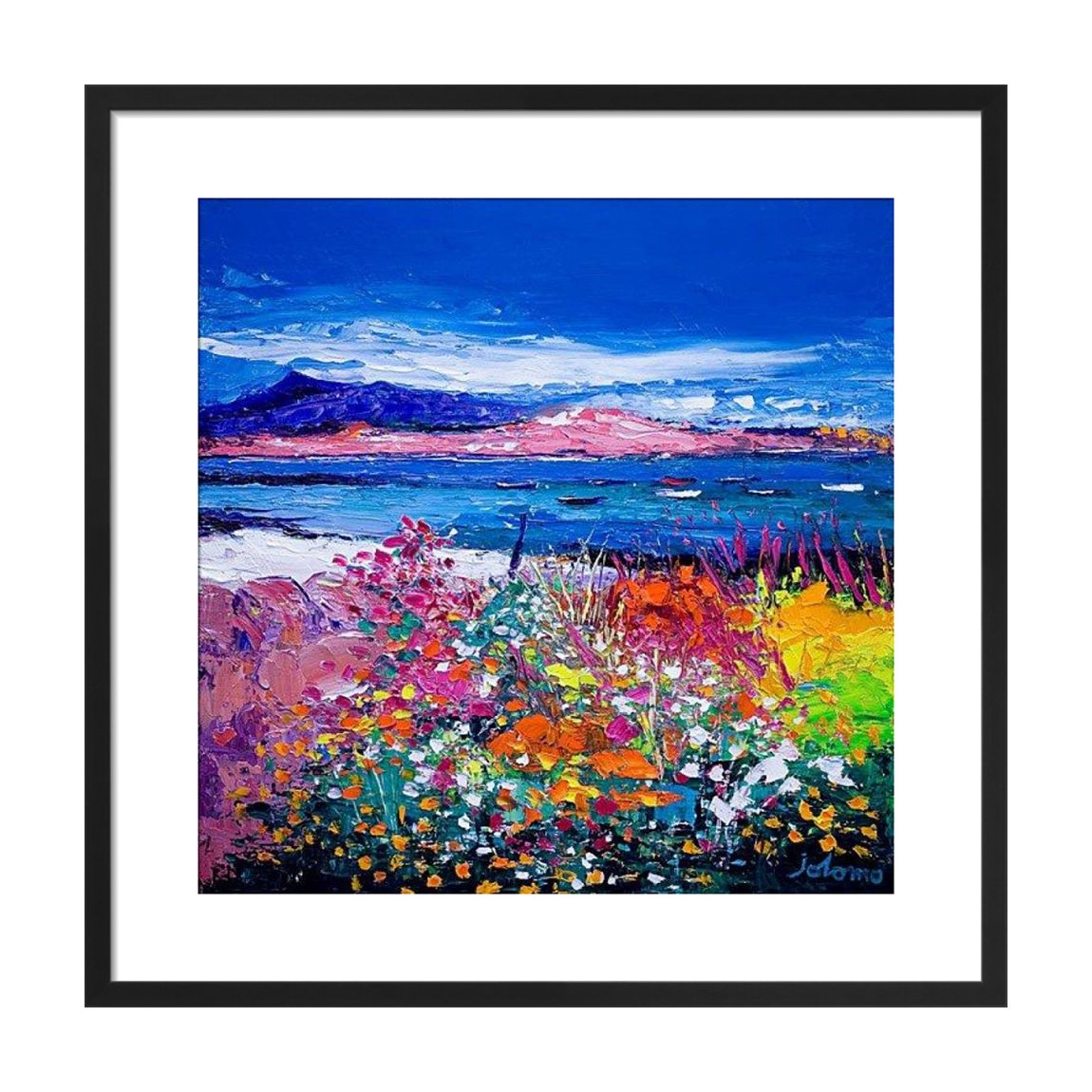Front Gardens and the Moorings, Iona Framed Print, 50cm x 50cm main product photo