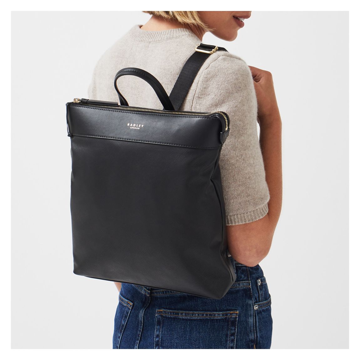 Black Essex Road Medium Ziptop Backpack main product photo