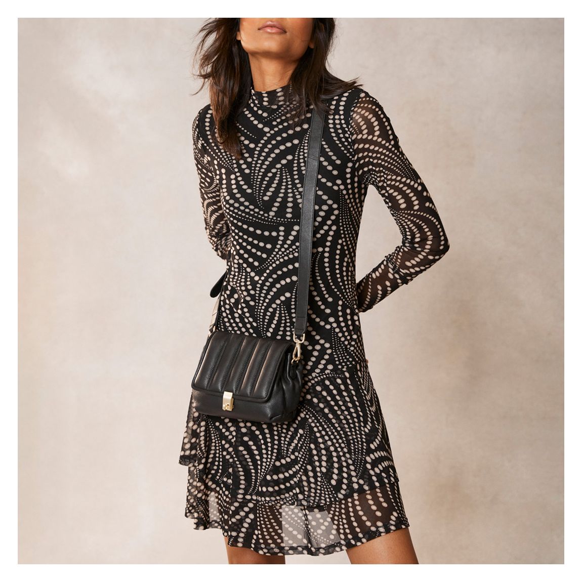 Black Nancy Printed Dress main product photo