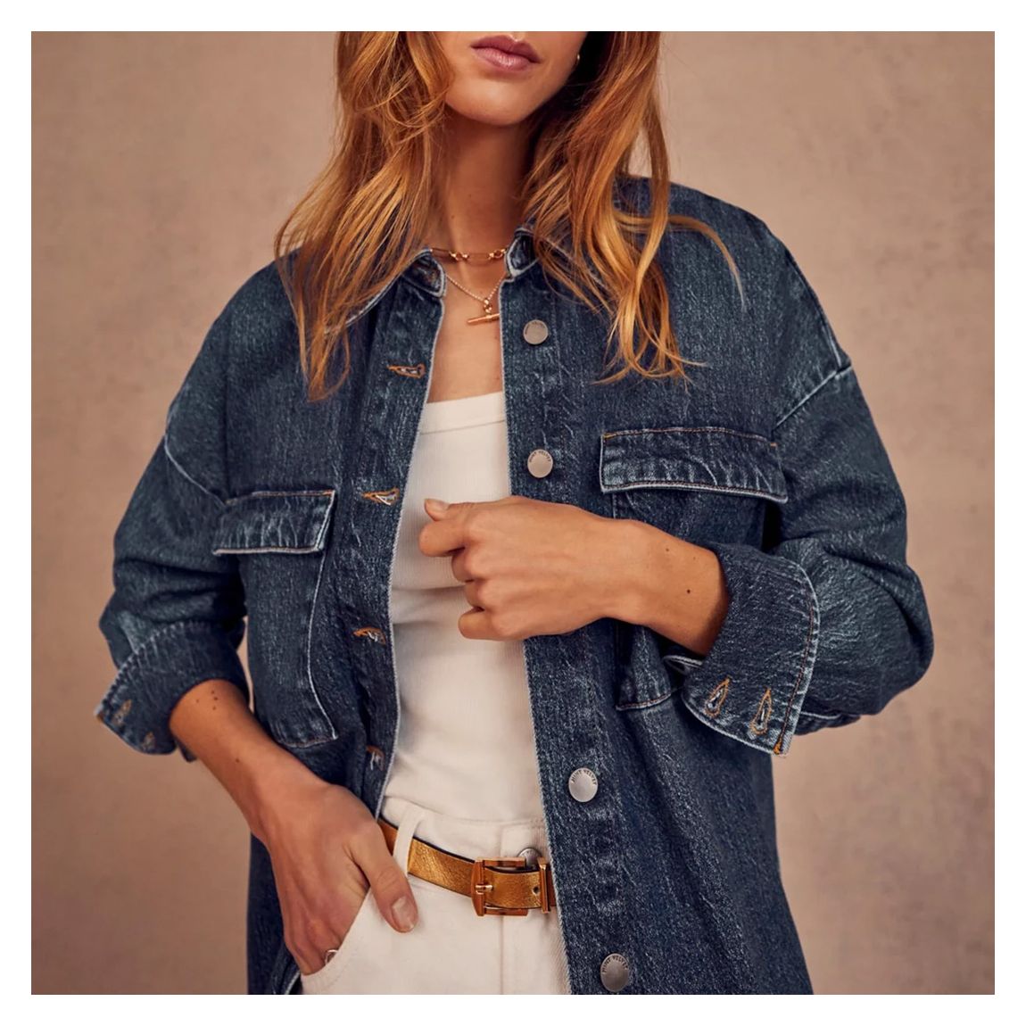 Indigo Oversized Denim Shirt main product photo