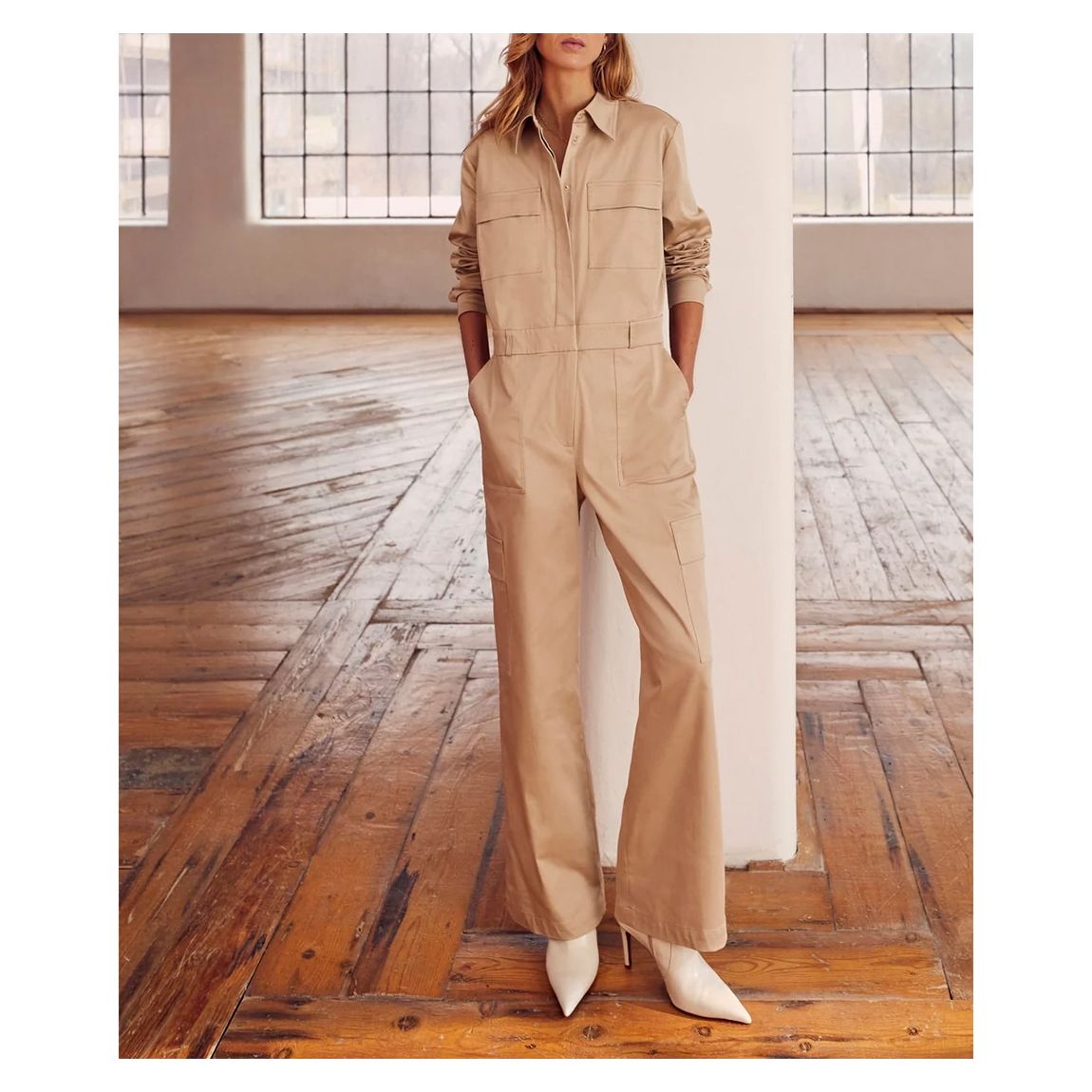 Beige Utility Jumpsuit main product photo