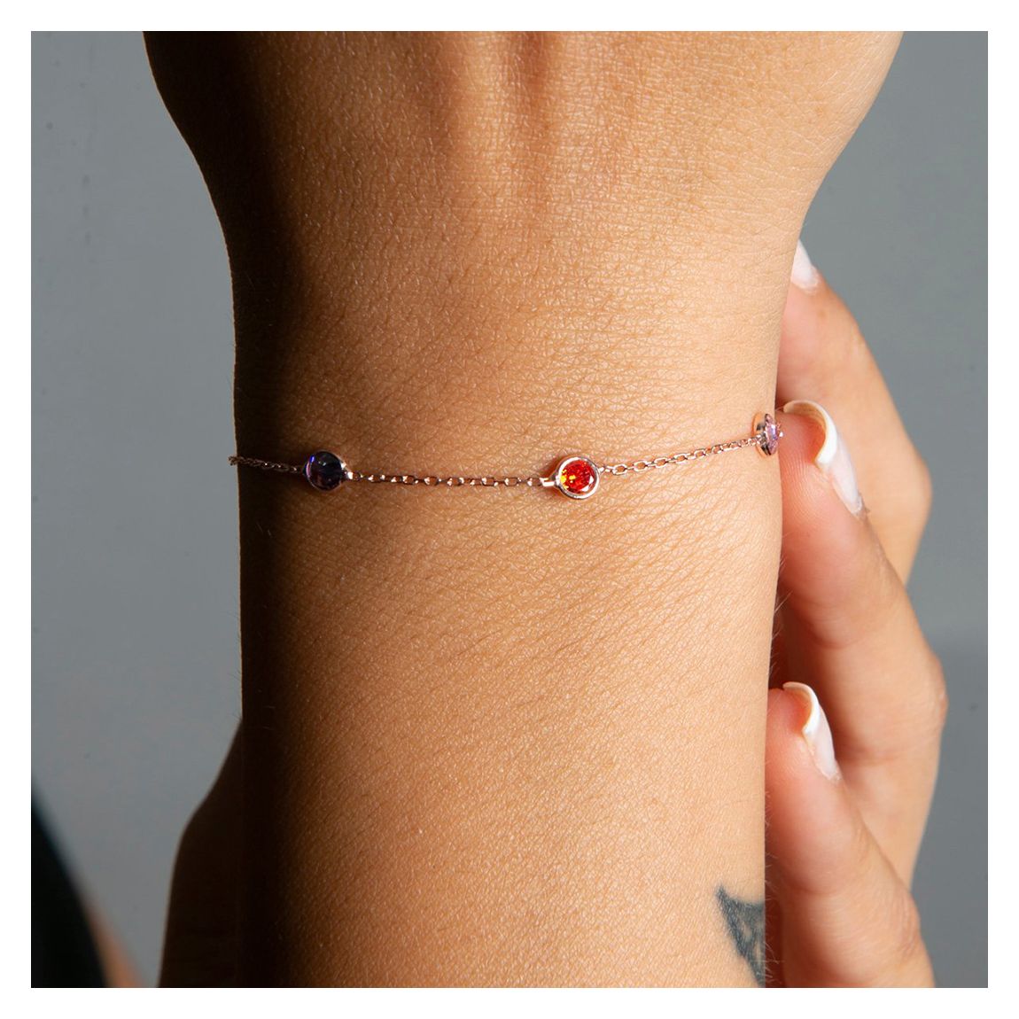 Gold Multi Gem Bracelet main product photo