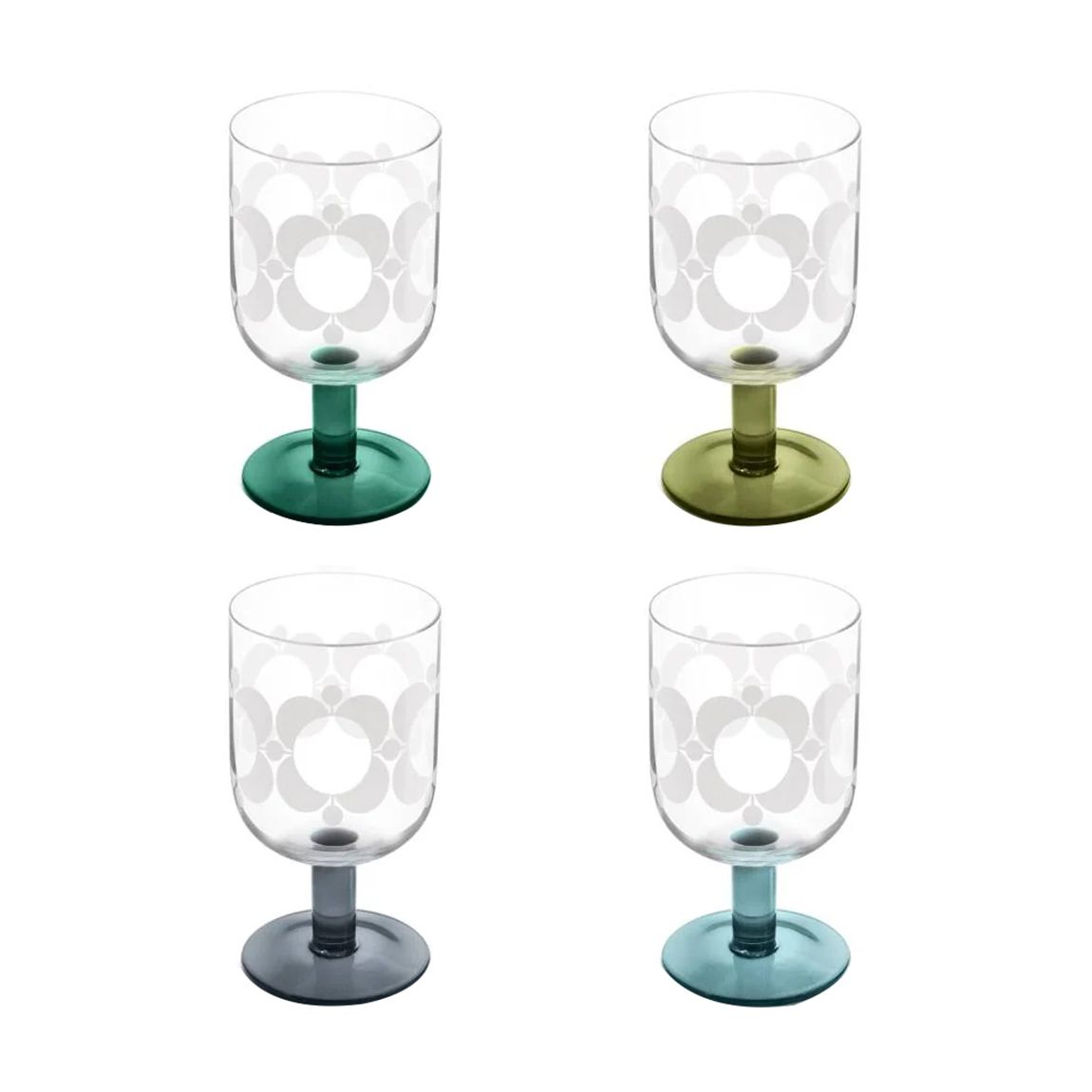 Set of 4 Atomic Flower Wine Glass main product photo