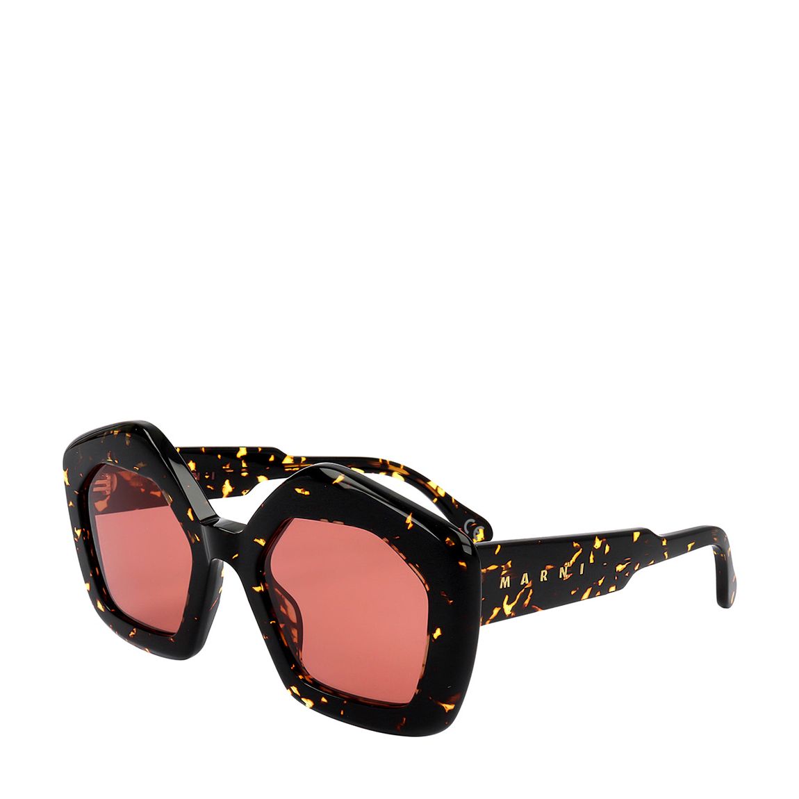 Havana Red Round Thick Rimmed Sunglasses 51mm main product photo