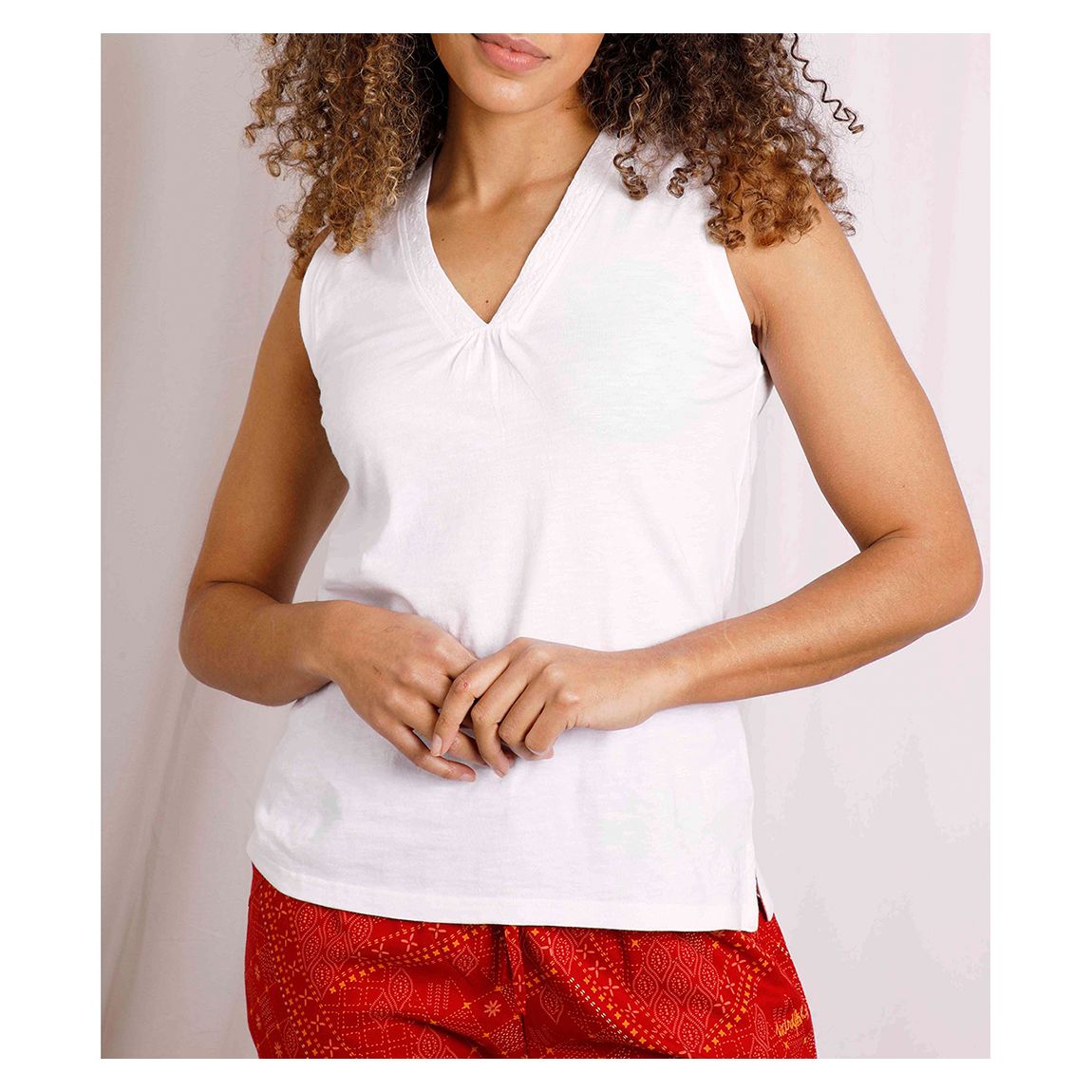 White Arenas Cotton Vest main product photo