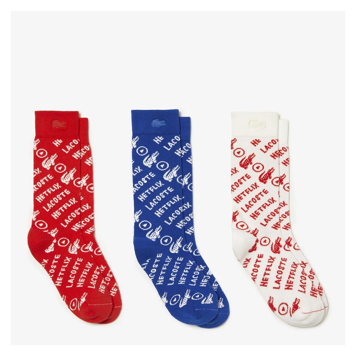 3-Pack Red/Blue/White Cotton Blend Socks main product photo