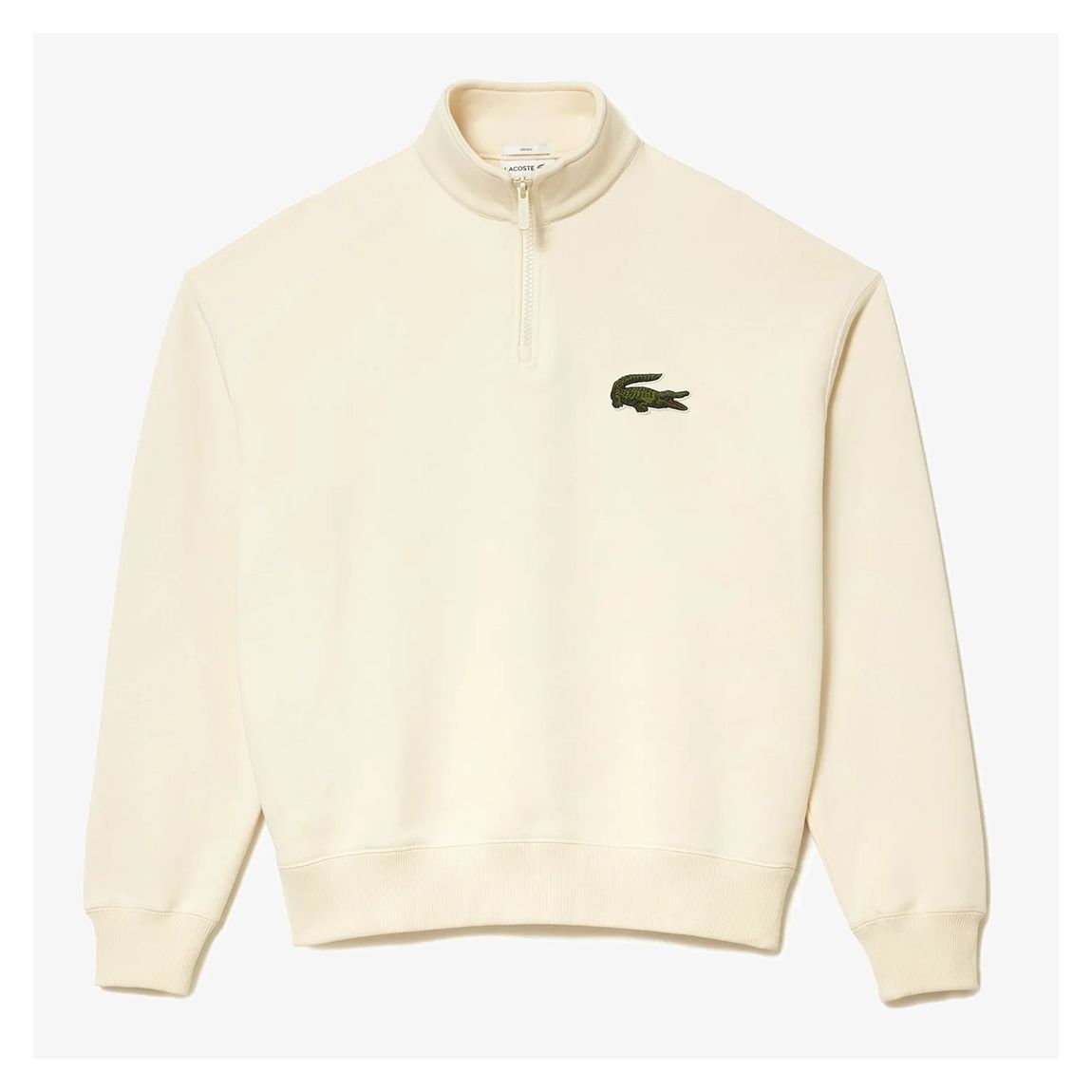 Cream Half Zip Cotton Blend Sweatshirt main product photo