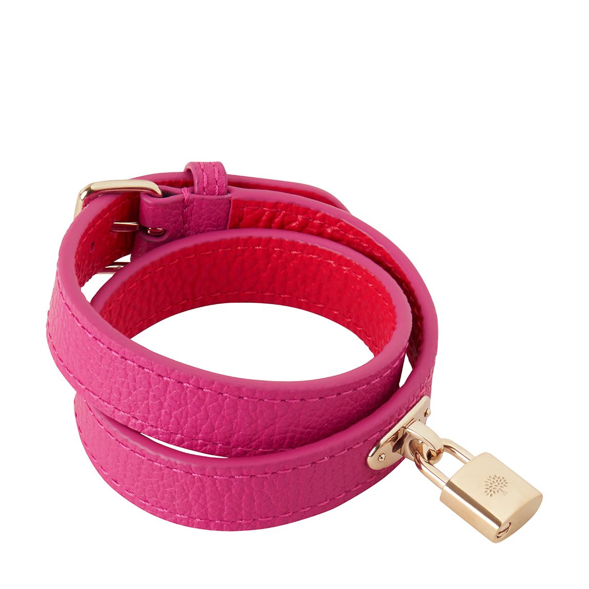 Mulberry Pink Coral Double Leather Bracelet main product photo