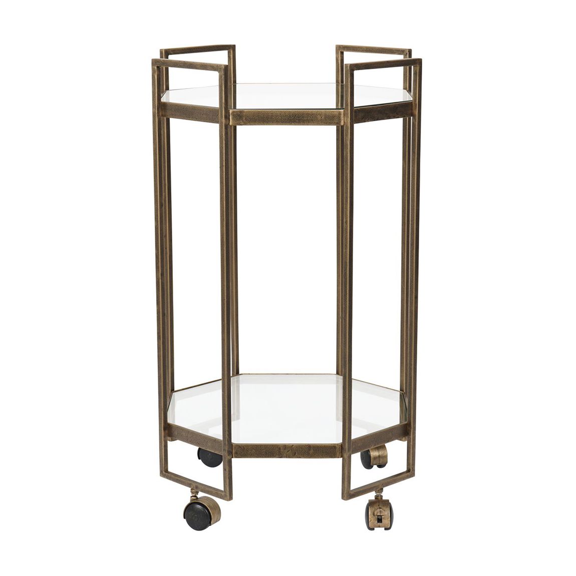 Occtaine Octagonal Bar Trolley with Clear Glass main product photo