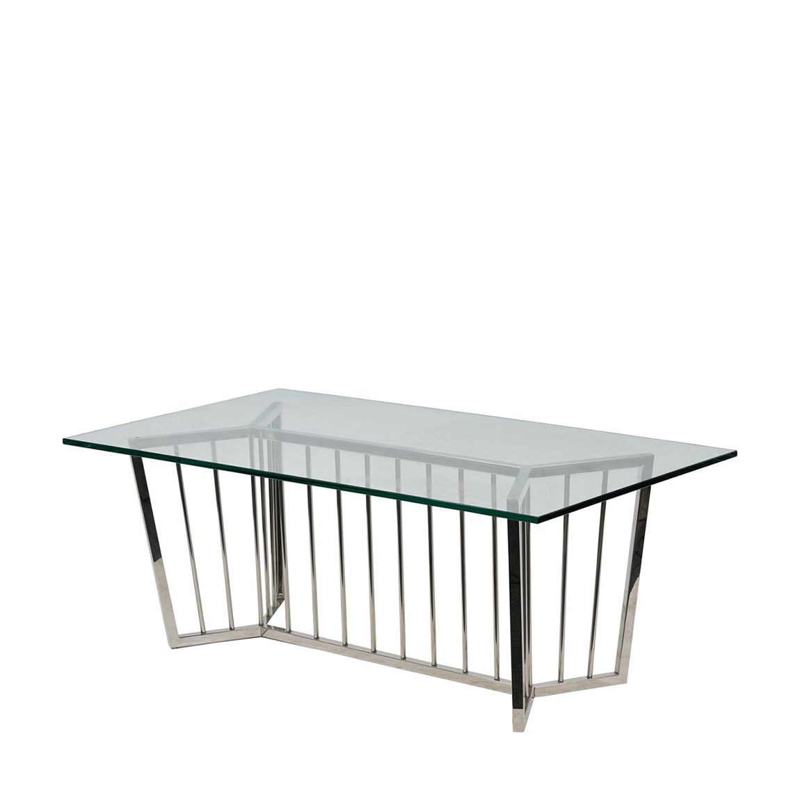 Abington Stainless Steel Frame and Clear Glass Rectangular Coffee Table 110x60cm main product photo