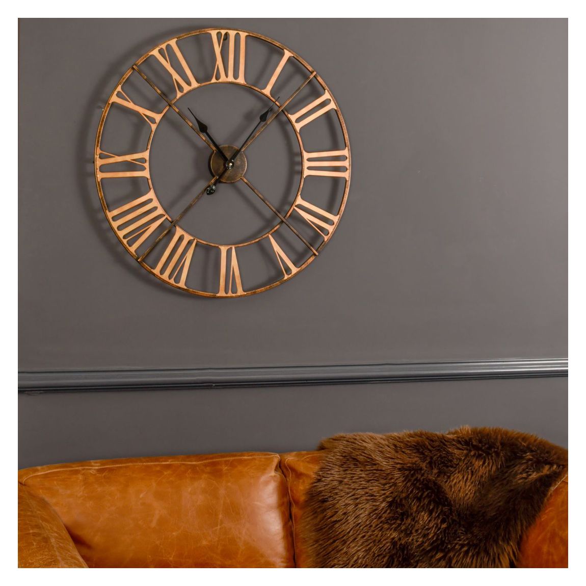 Antique Brass Outdoor Skeletal Wall Clock main product photo