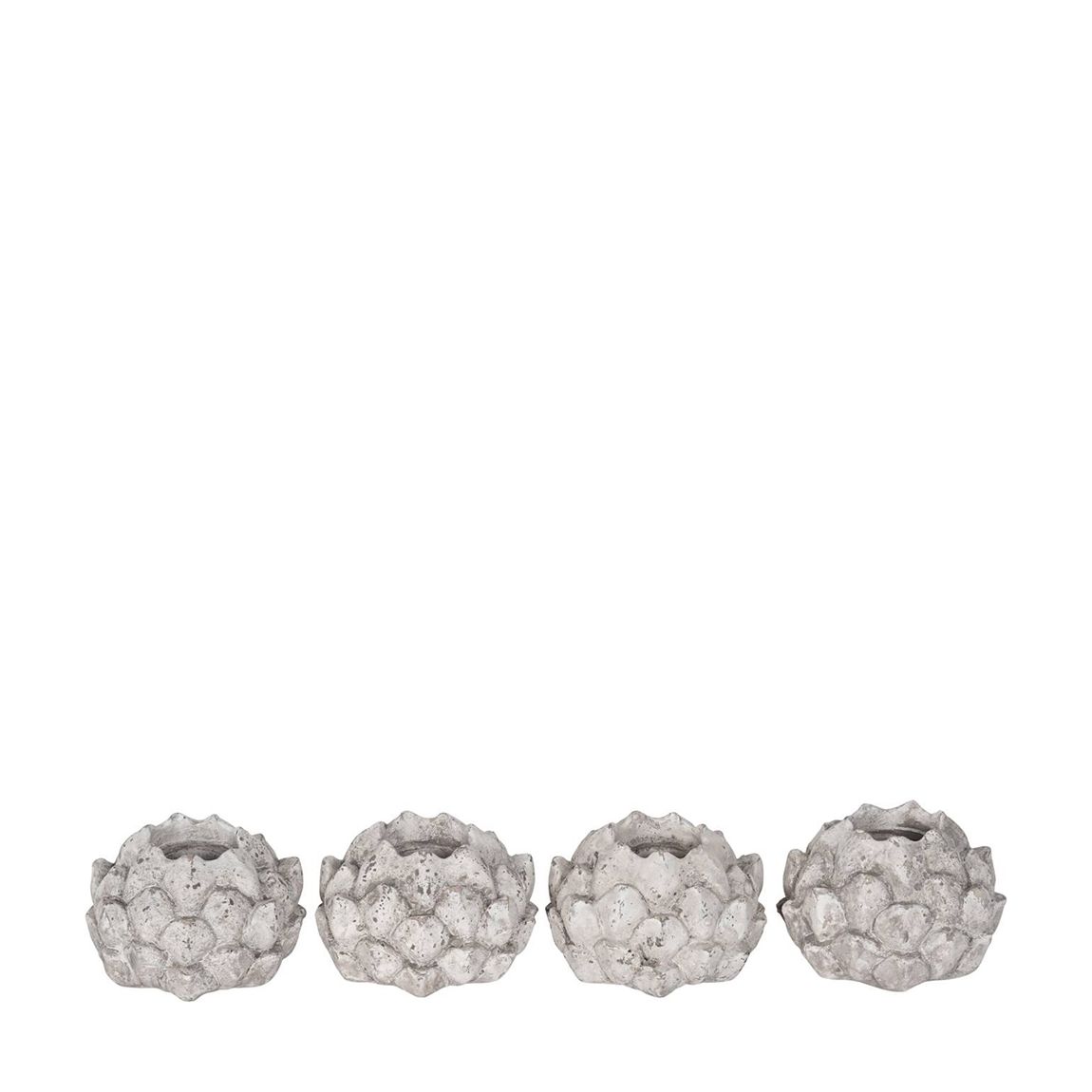 Set of 4 Stone Floral Tea Light Holders main product photo