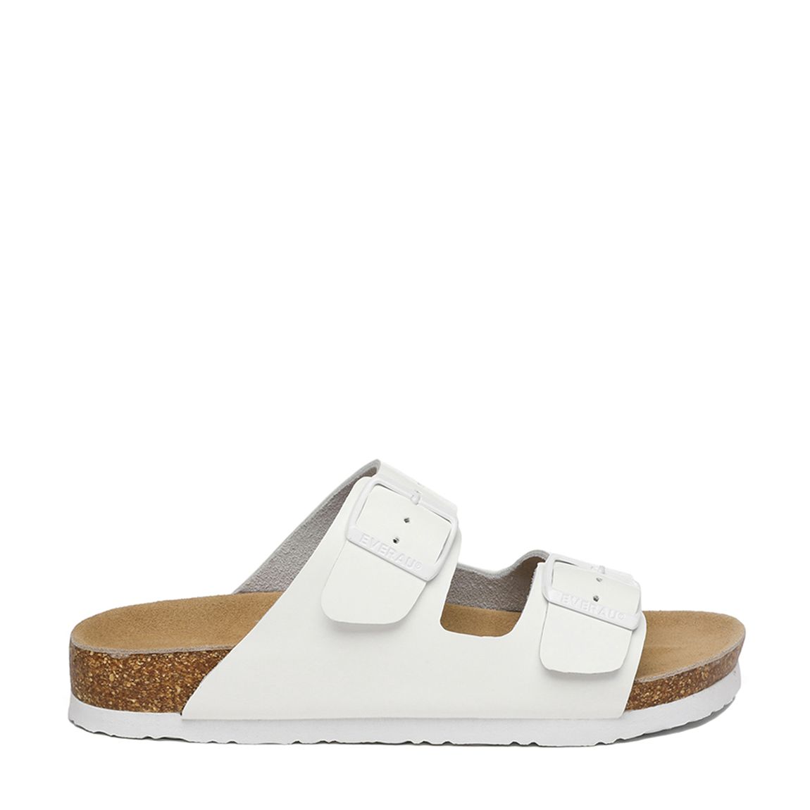 Women's White Mallard Leather Twin Buckle Sandals main product photo