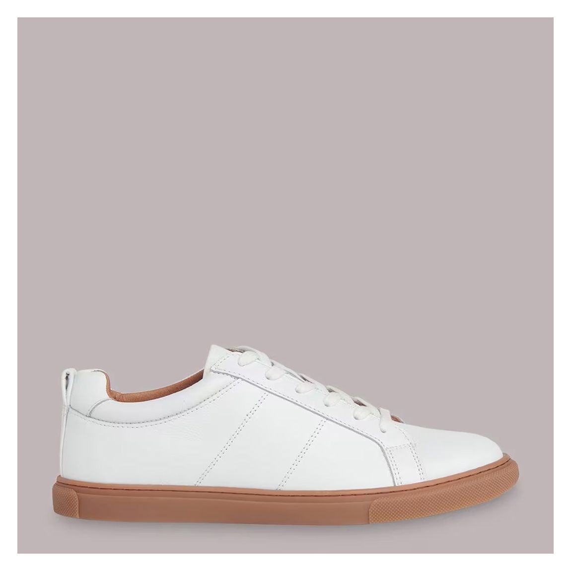 White Koki Gum Sole Leather Trainers main product photo