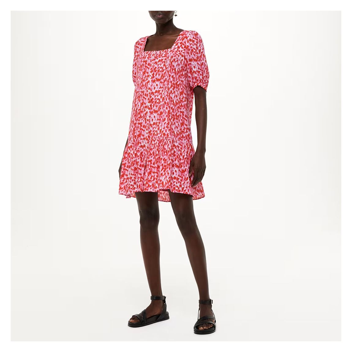 Pink Blurred Strokes Flippy Dress main product photo