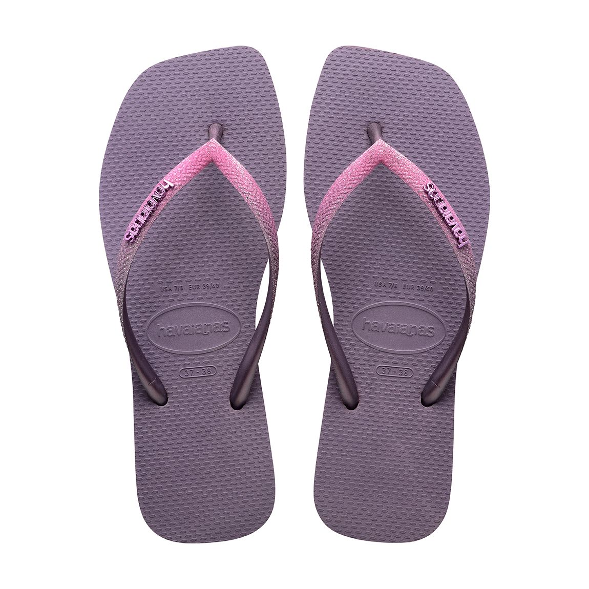 Women Mauve Glitter Square Flip Flop main product photo