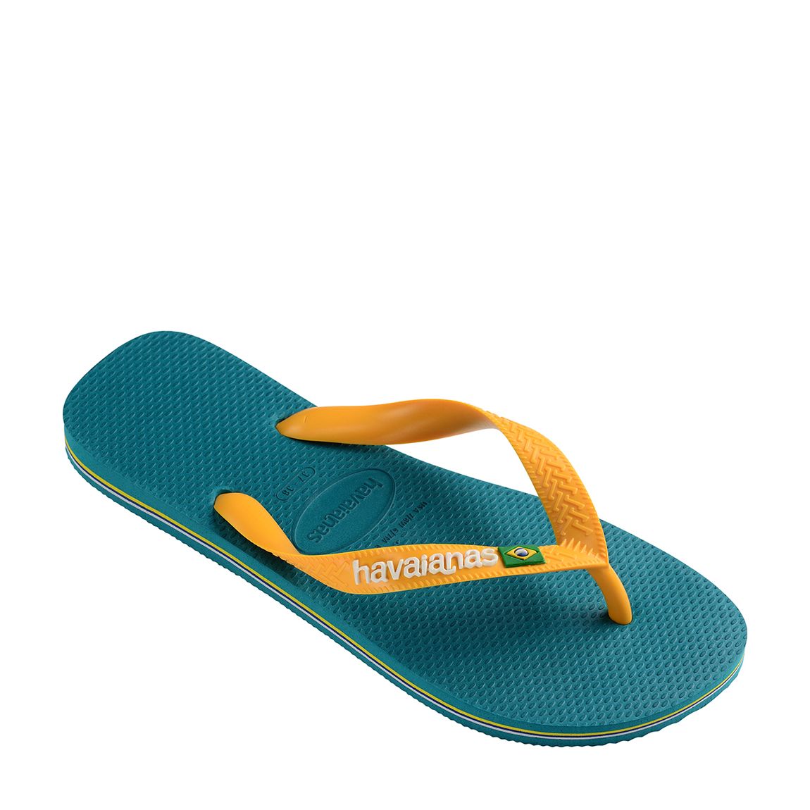 Unisex Green Brasil Logo Flip Flops main product photo