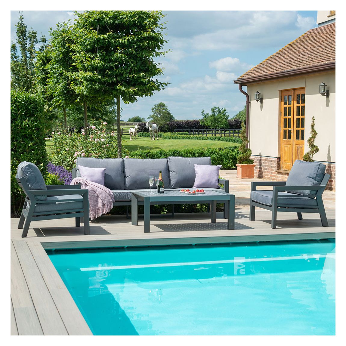 SAVE £290 - New York 3 Seat Sofa Set / Dove Grey main product photo