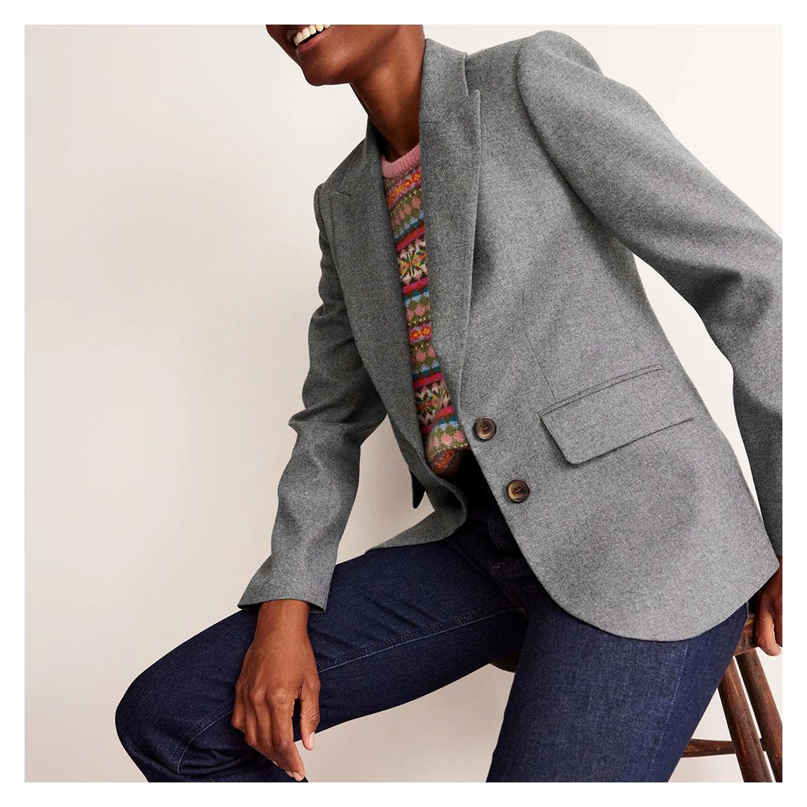 Grey Marylebone Wool Blend Blazer main product photo