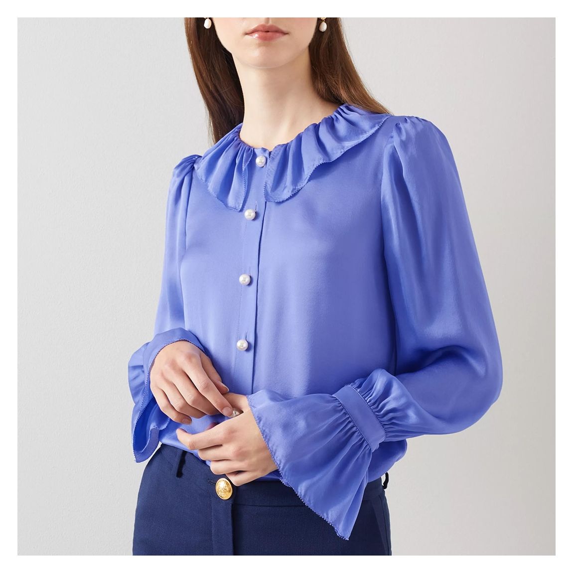 Blue Silk Farrow Blouse main product photo