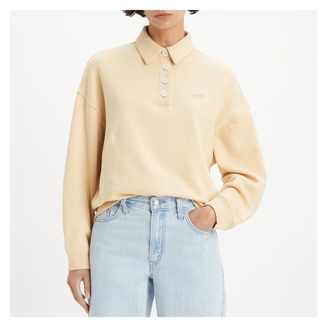 Yellow Stevie Cotton Blend Sweatshirt main product photo