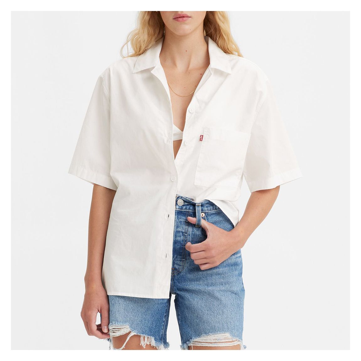 White Alfie Cotton Shirt main product photo