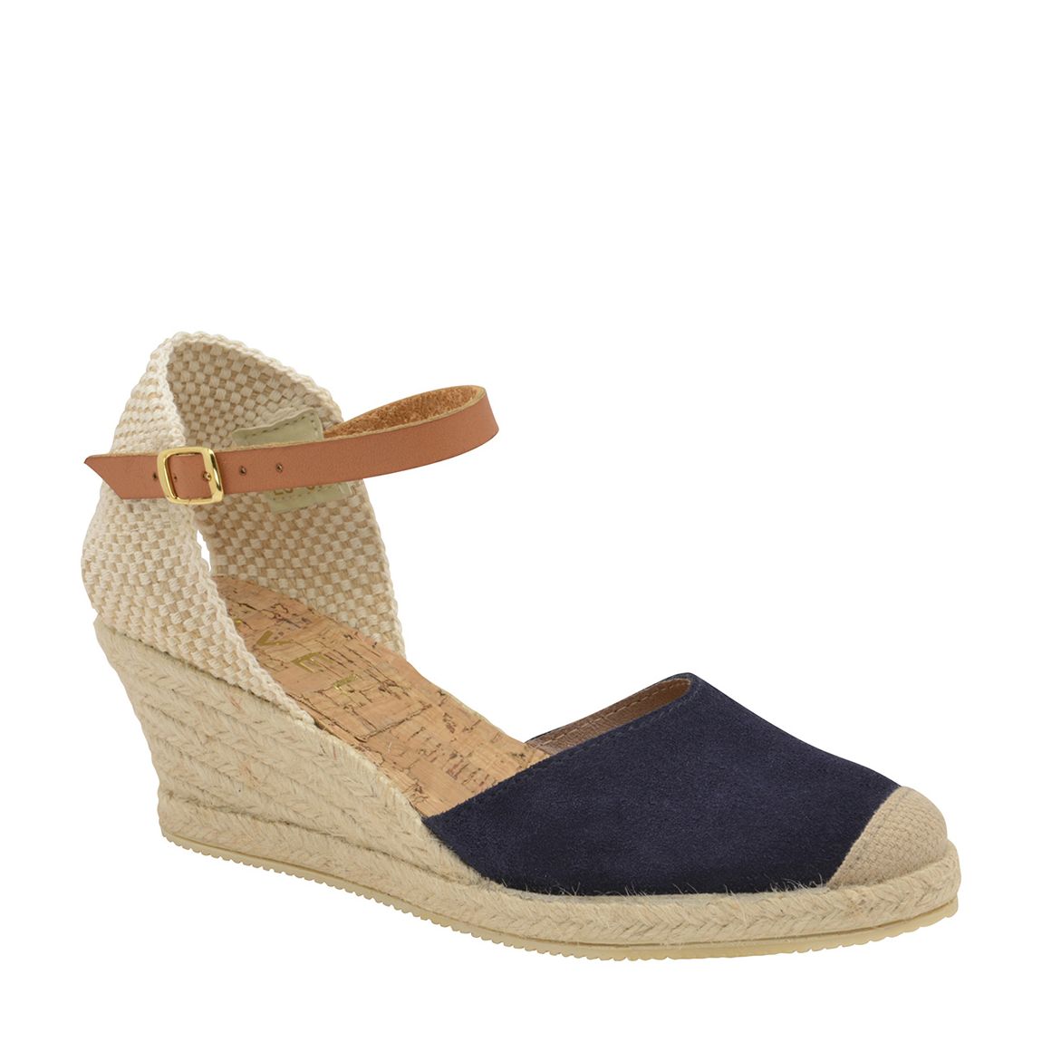 Navy Etna Leather Heeled Sandals main product photo