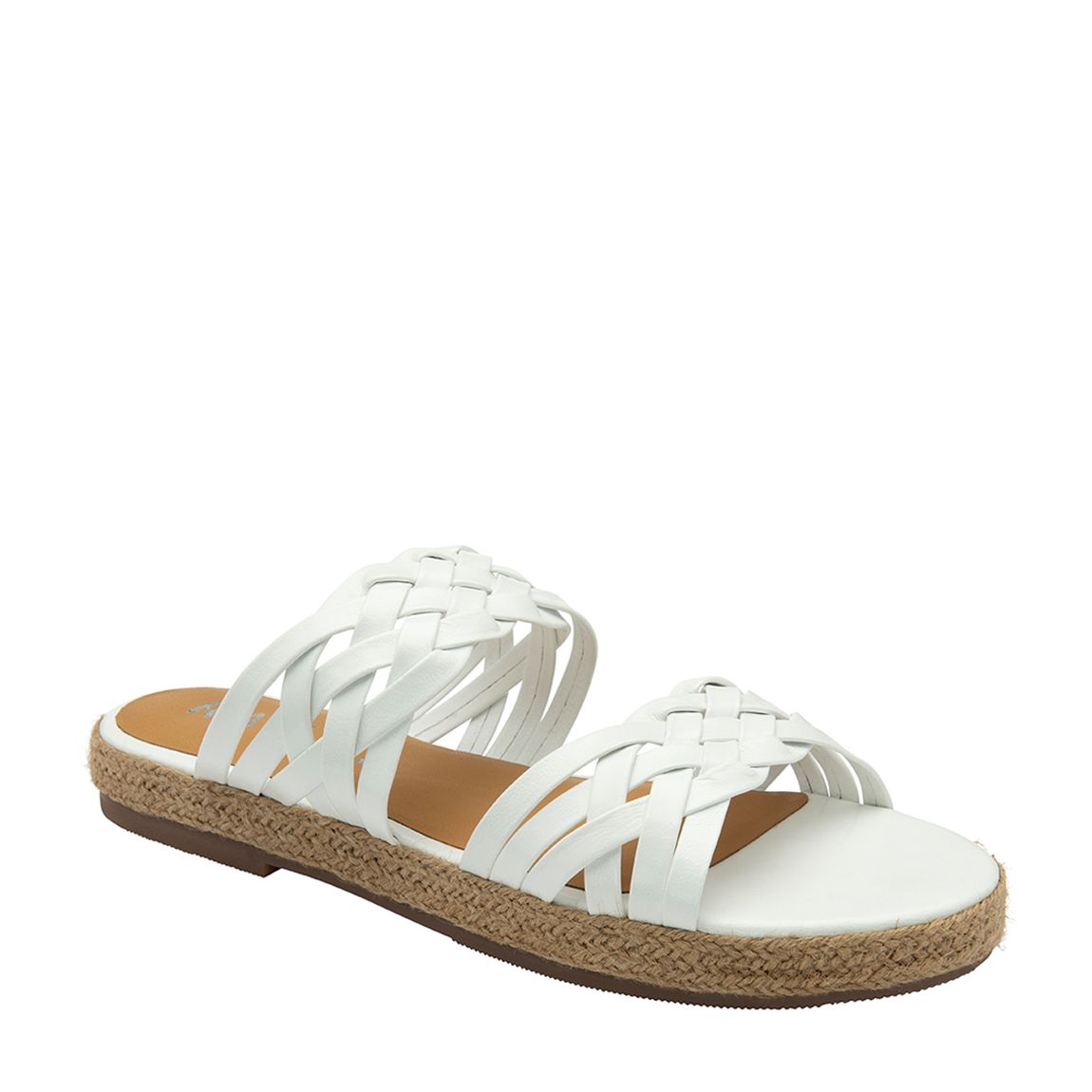 White Levens Leather Flat Sandals main product photo